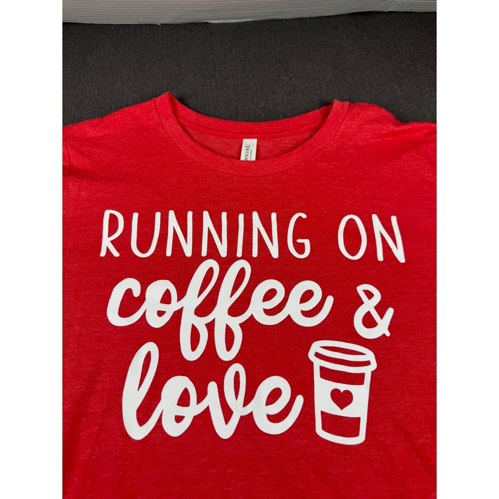 Bella Canvas Red 'Running on Coffee & Love’ Tee